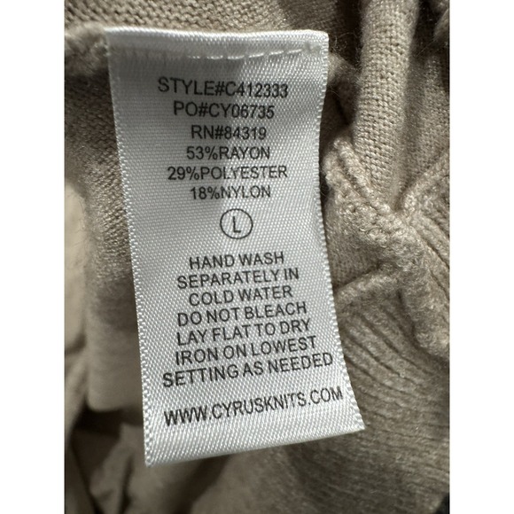 Women's Cyrus Lightweight Beige Viscose Open Cardigan Ribbed arms Size LG - Picture 8 of 9